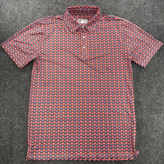 Yatta Golf Patriotic Golf Polo Men's Small Red White Blue NWT