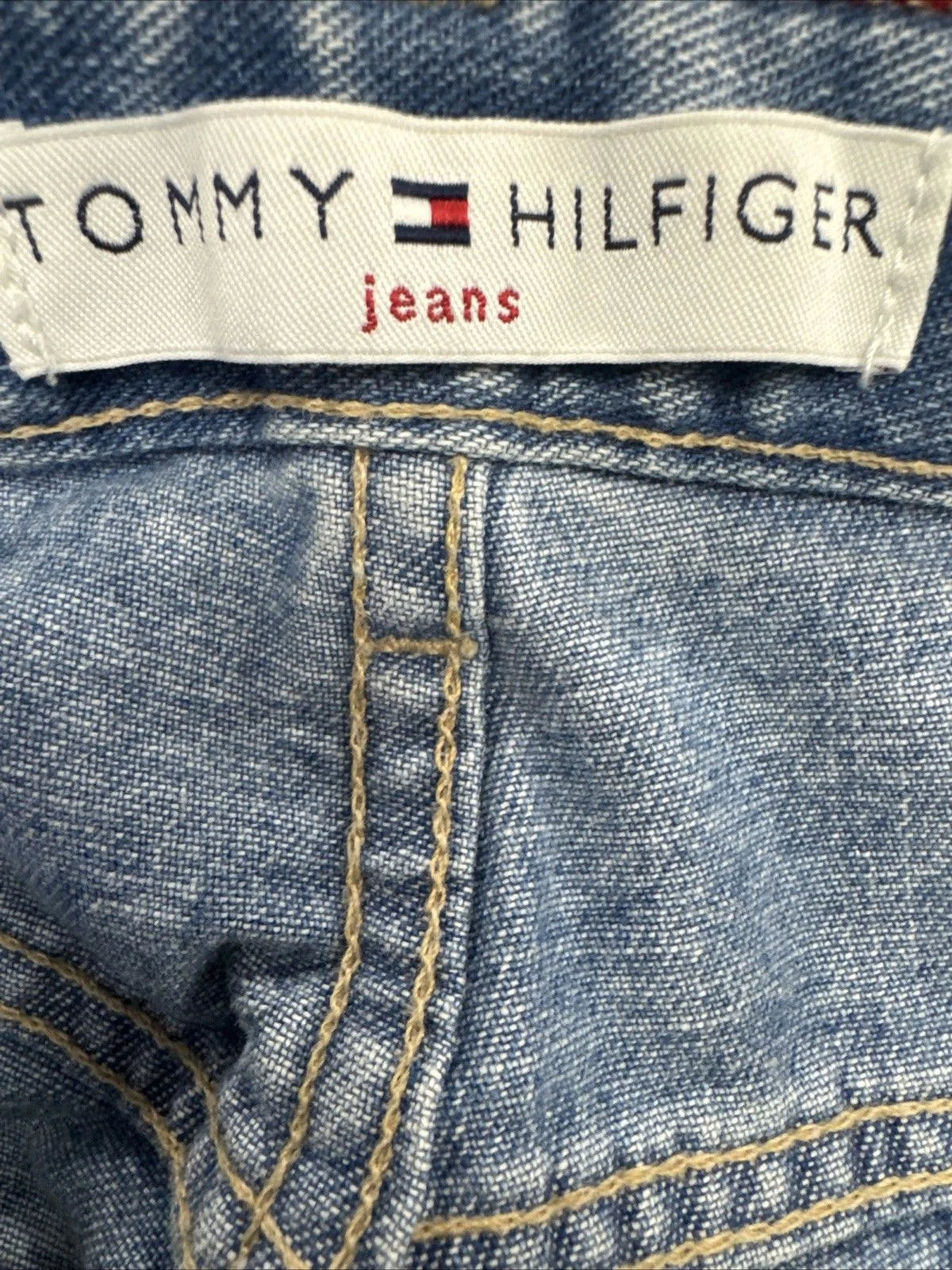 Vintage Y2K Tommy Hilfiger Jeans Womens 8 Studded Hem Wide Leg Made Canada 2002