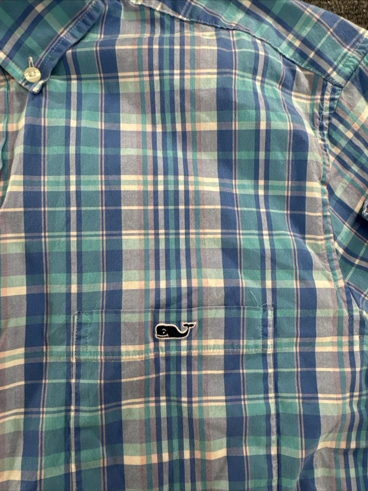 Vineyard Vines Classic Fit Tucker Shirt Blue Plaid Button Down Men’s Large