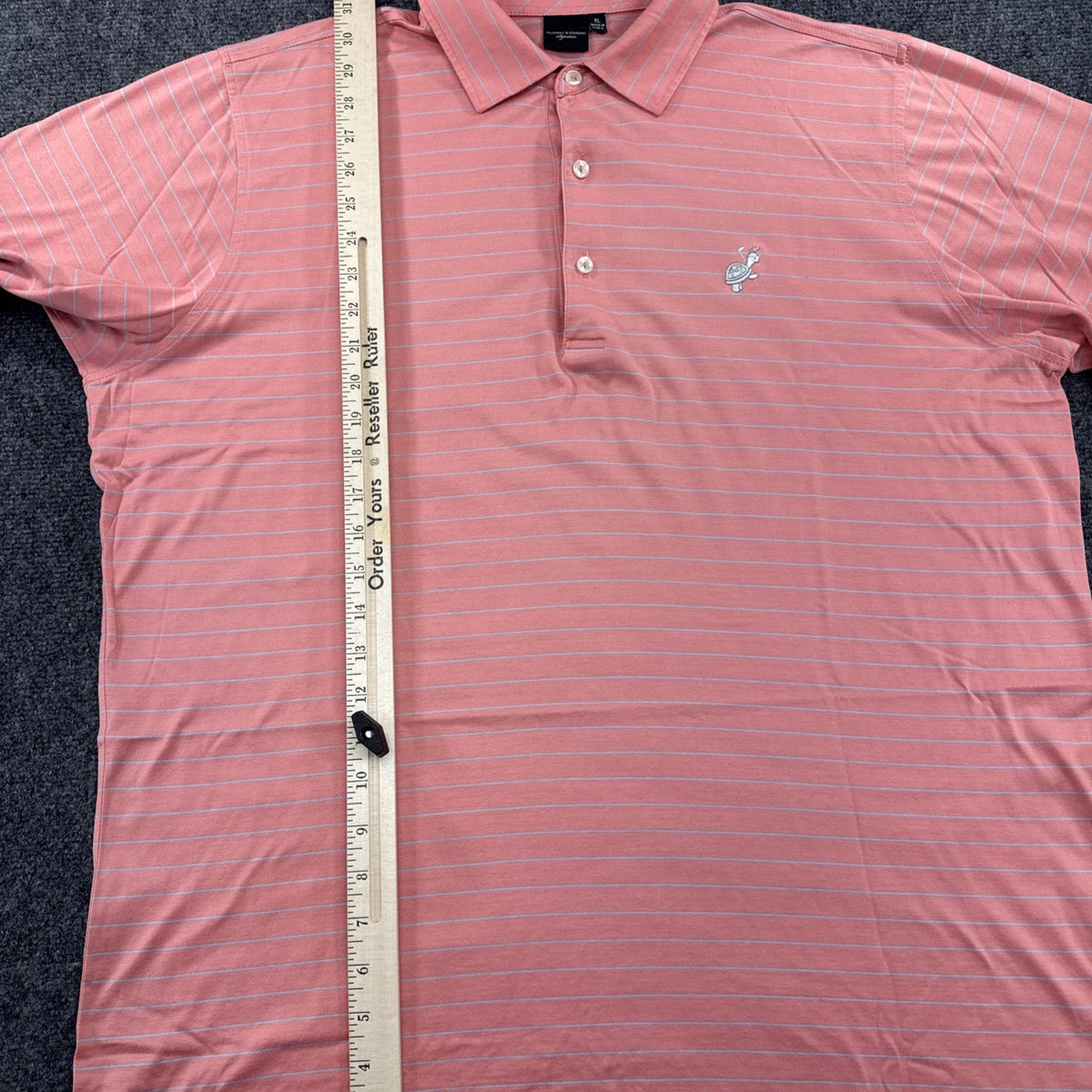 Fairway & Greene Signature Golf Polo Mens XL Coral Striped Turtle BNWOT