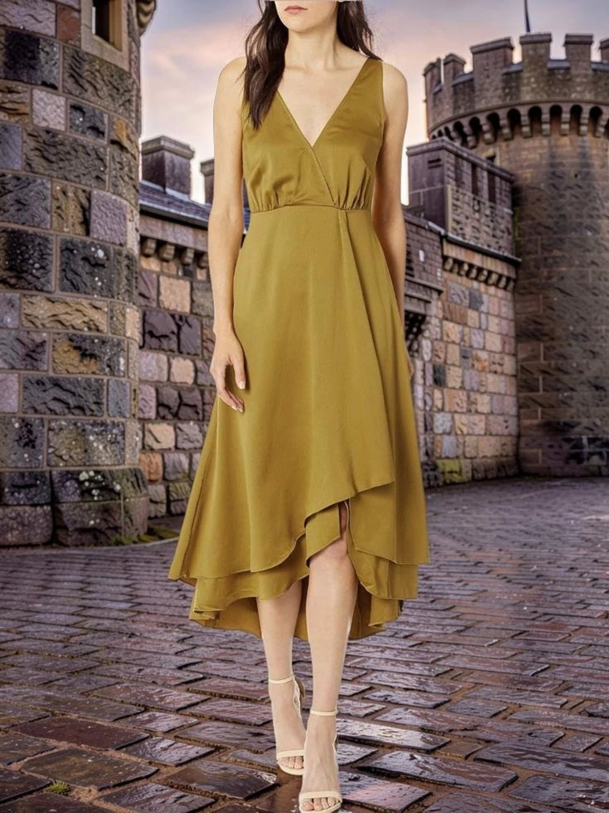 NWT French Connection Alessia Satin Wrap Dress 10