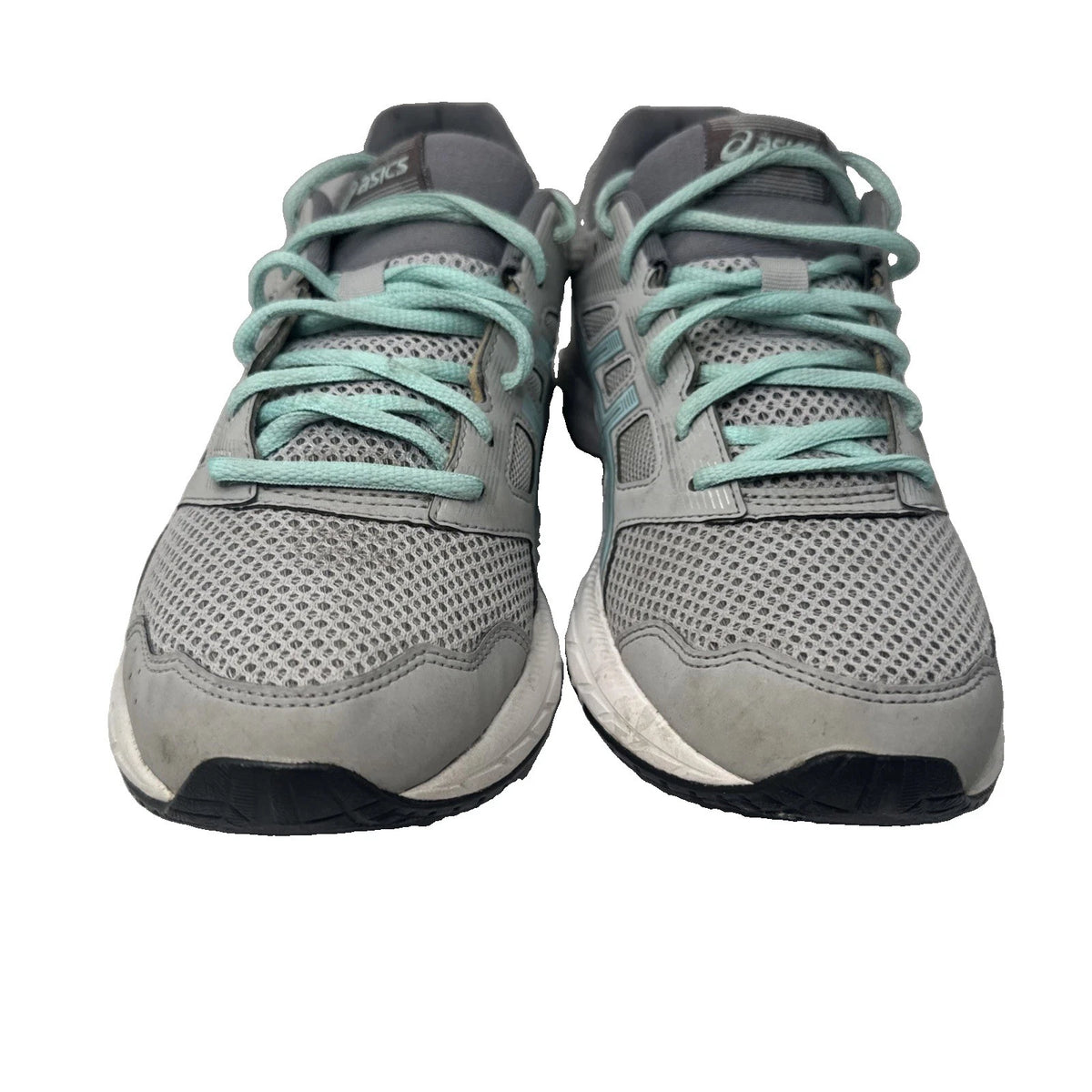ASICS GEL-Contend 5 Women’s Size 10 Gray Aqua Running Walking Shoes 1012A234