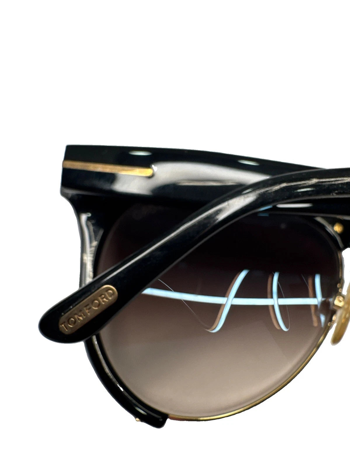Tom Ford Leona TF365 01G Sunglasses Black Gold Gradient 59-12-140