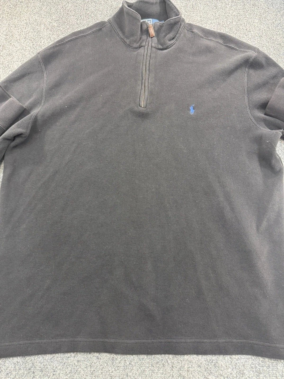 Polo Ralph Lauren Quarter Zip Sweater Gray Men's XL 100% Cotton Pony Logo