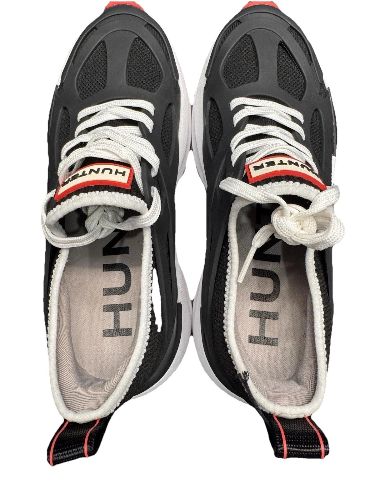 Hunter Tulip Womens Sneakers Size 8.5 Black Water Resistant Lace Up New Box