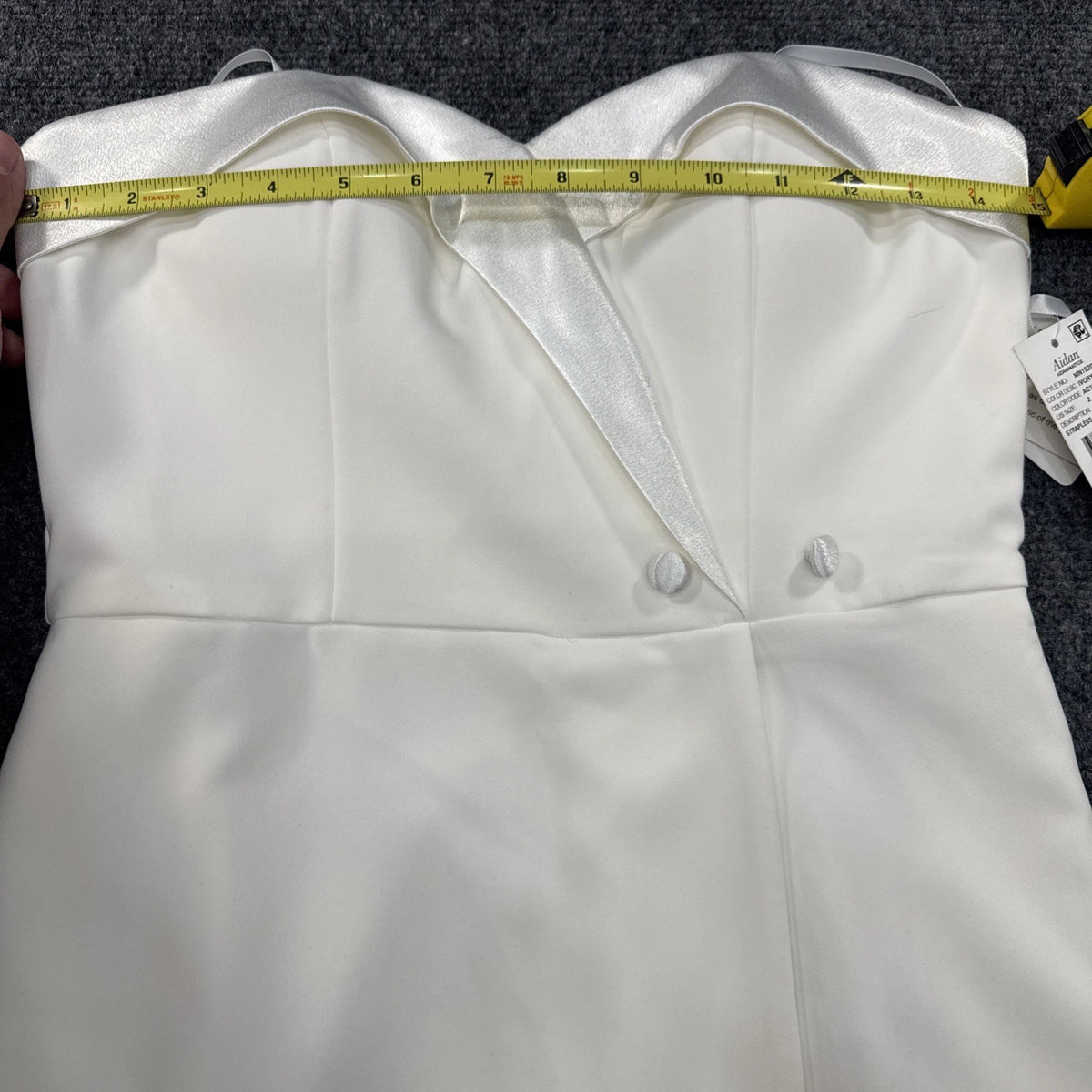 Aidan Mattox Strapless Tuxedo Dress Women's 2 Ivory White Formal BNWT