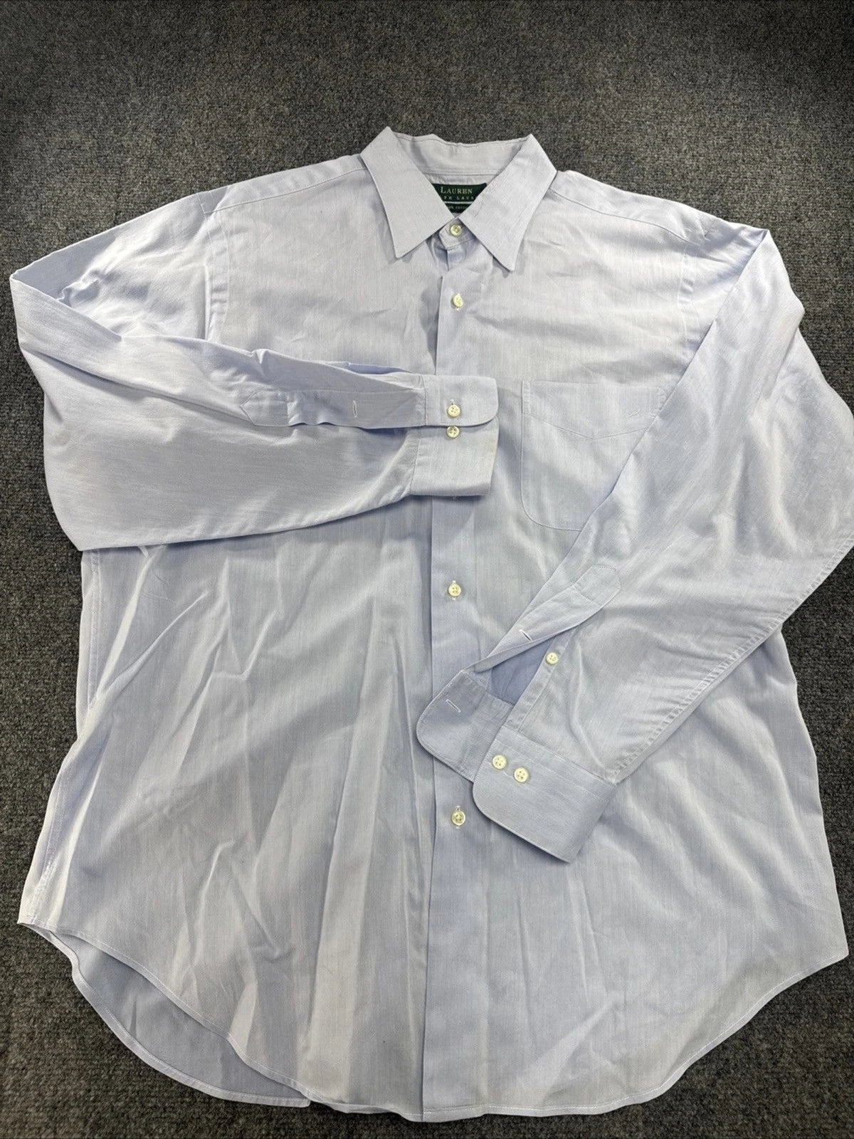 Lauren Ralph Lauren Mens 16.5 34-35 Light Blue Cotton Dress Shirt