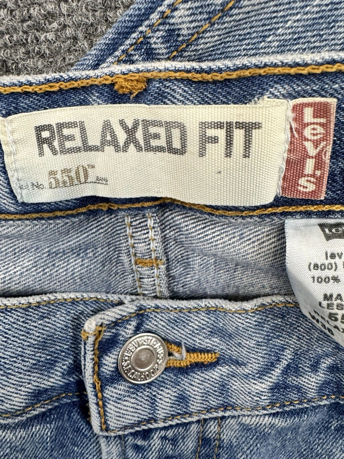 Levi's 550 Relaxed Fit Jeans Men's W36 L36 Light Wash Blue 100% Cotton