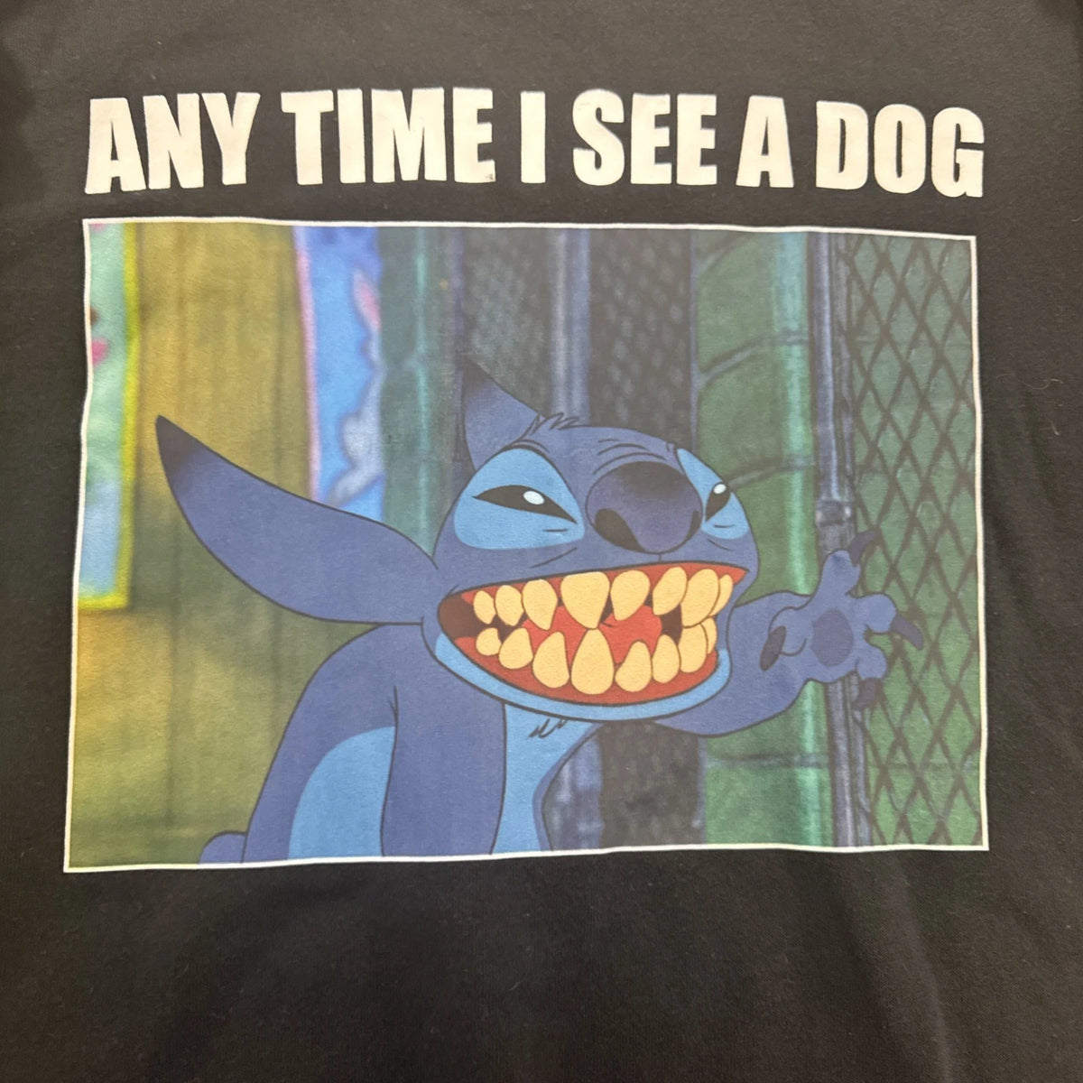 Disney Lilo & Stitch Any Time I See A Dog Sweatshirt Black 5X Plus Size
