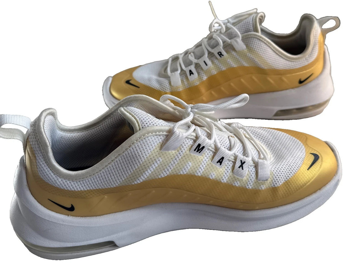 Nike Air Max Axis AA2168-103 Women's 8.5 White Black Gold Sneakers