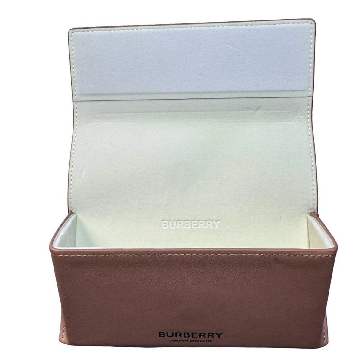 Burberry Tan Leather Eyeglass Sunglasses Case with Dust Bag Authentic