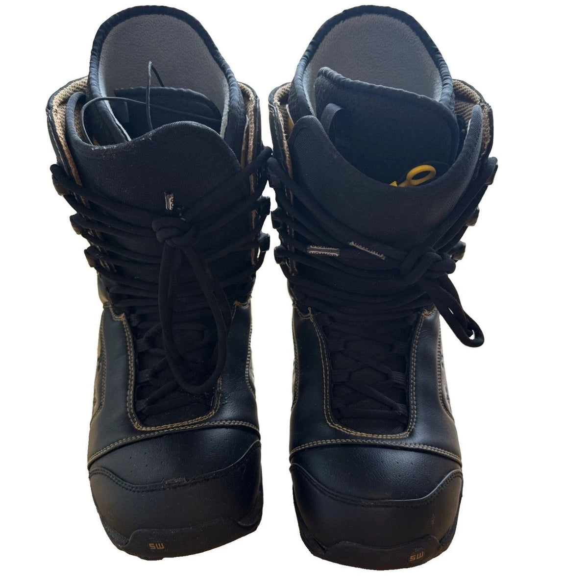 Burton Shaun White Snowboard Boots Mens 12 Black Gold Traditional Lace