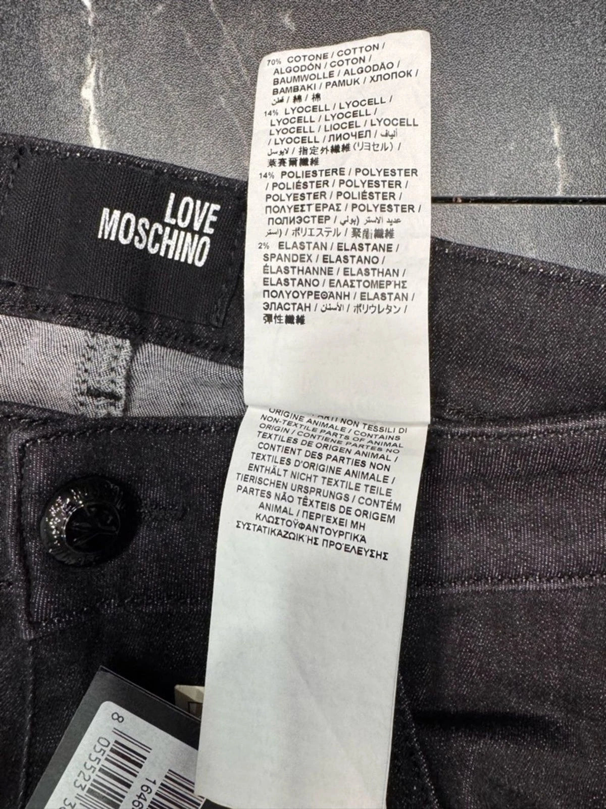 Love Moschino Spiderweb Print Jeans Women's 27 Black Straight Leg BNWT Rare