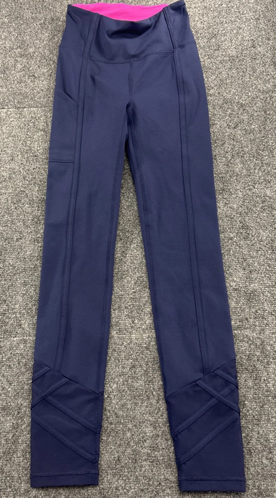 Lilly Pulitzer Luxletic Weekender Leggings Womens XXS Navy Pink Mesh 003401