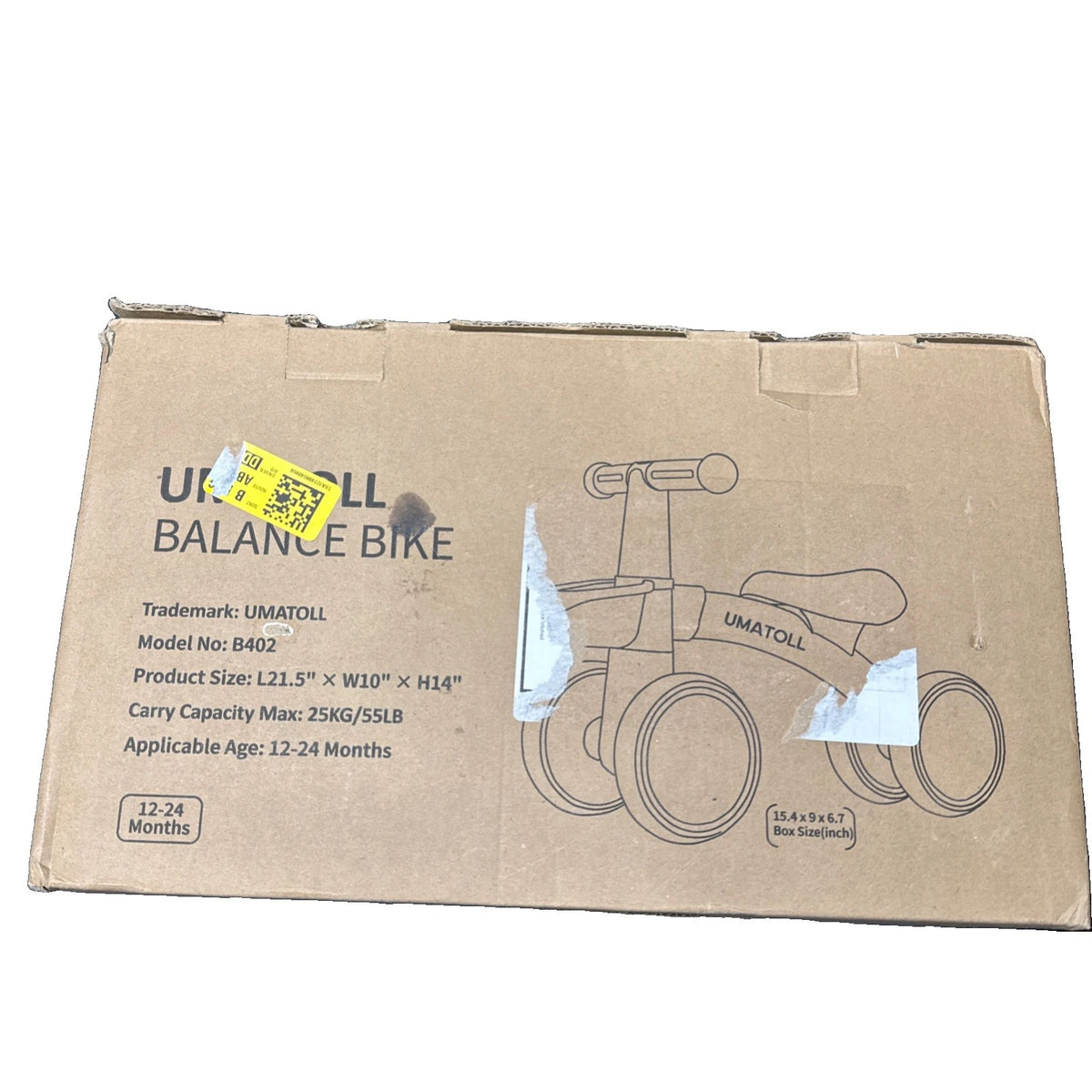 UMATOLL Pink Toddler Balance Bike 12-24 Months BNIB No Pedals Ride On