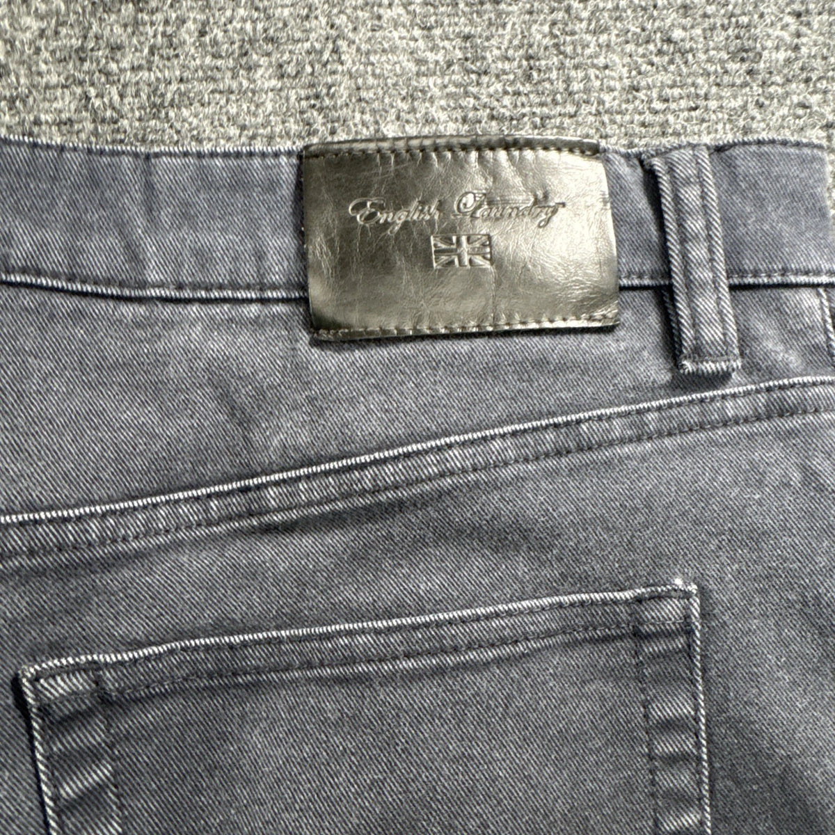 English Laundry Mens Jeans 34x30 Charcoal Gray Stretch Straight Leg 5 Pocket