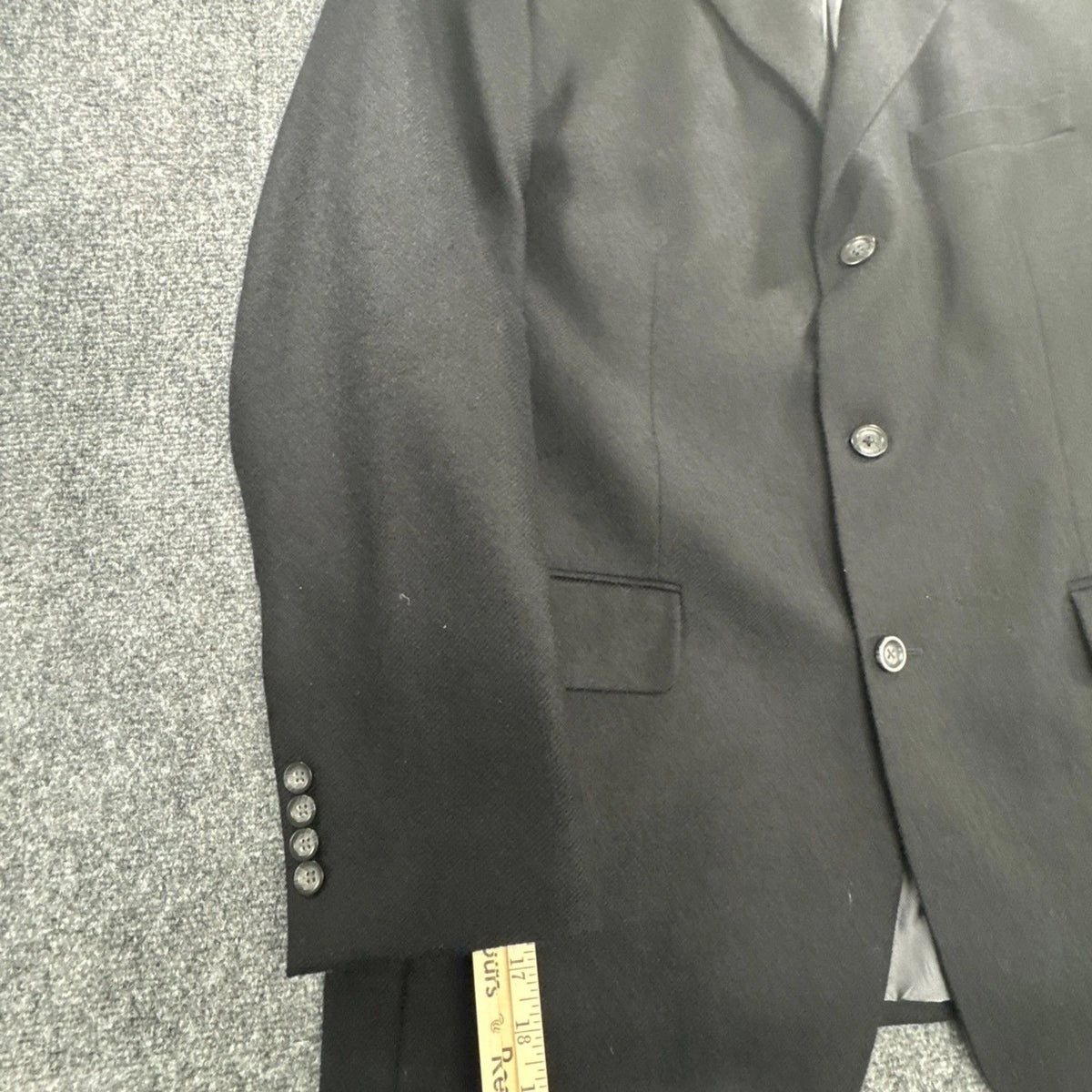 Oscar de la Renta Mens 42R Black 100% Wool Blazer Sport Coat 3 Button