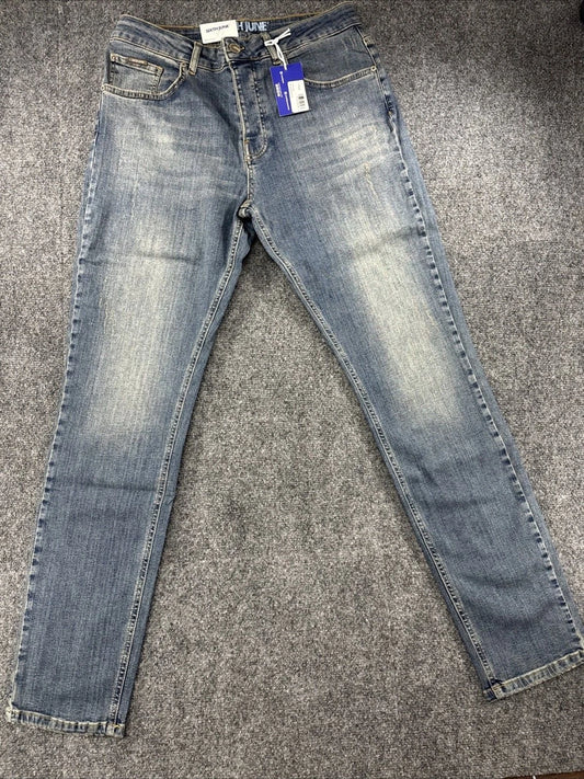 Sixth June Distressed Slim Fit Jeans Men's Size 34 Blue Denim NWT Streetwear