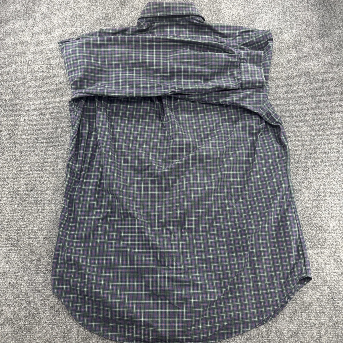 Polo Ralph Lauren Classic Fit Shirt Men’s M Green Blue Plaid Long Sleeve Pony