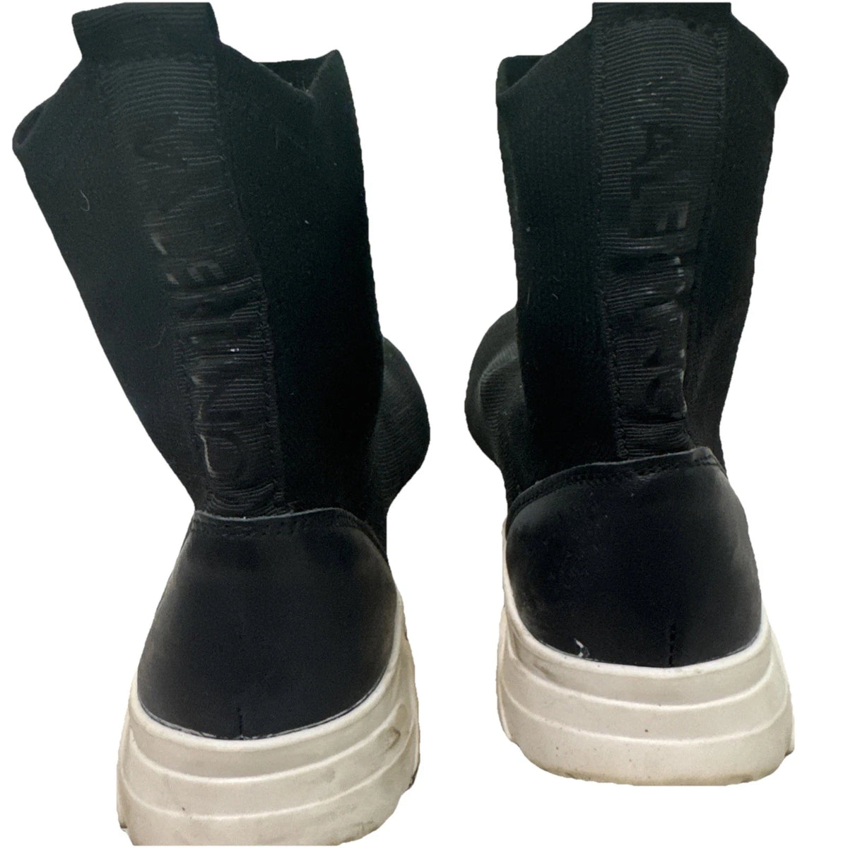Valentino Sound Sock Sneakers Womens 6.5 Black Logo Designer Shoes EUC
