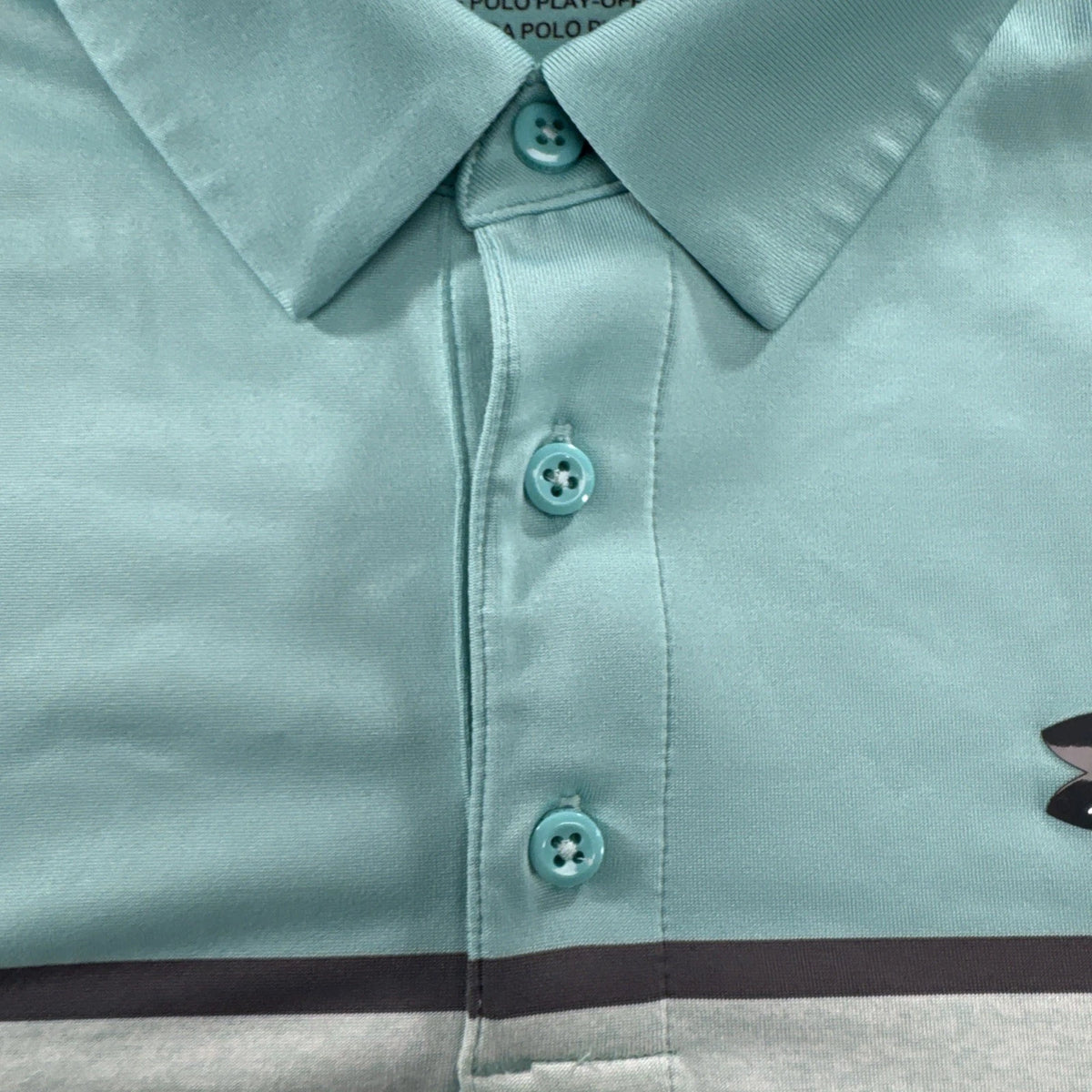 Under Armour Playoff Polo Mens L Aqua White Colorblock Golf Performance Shirt