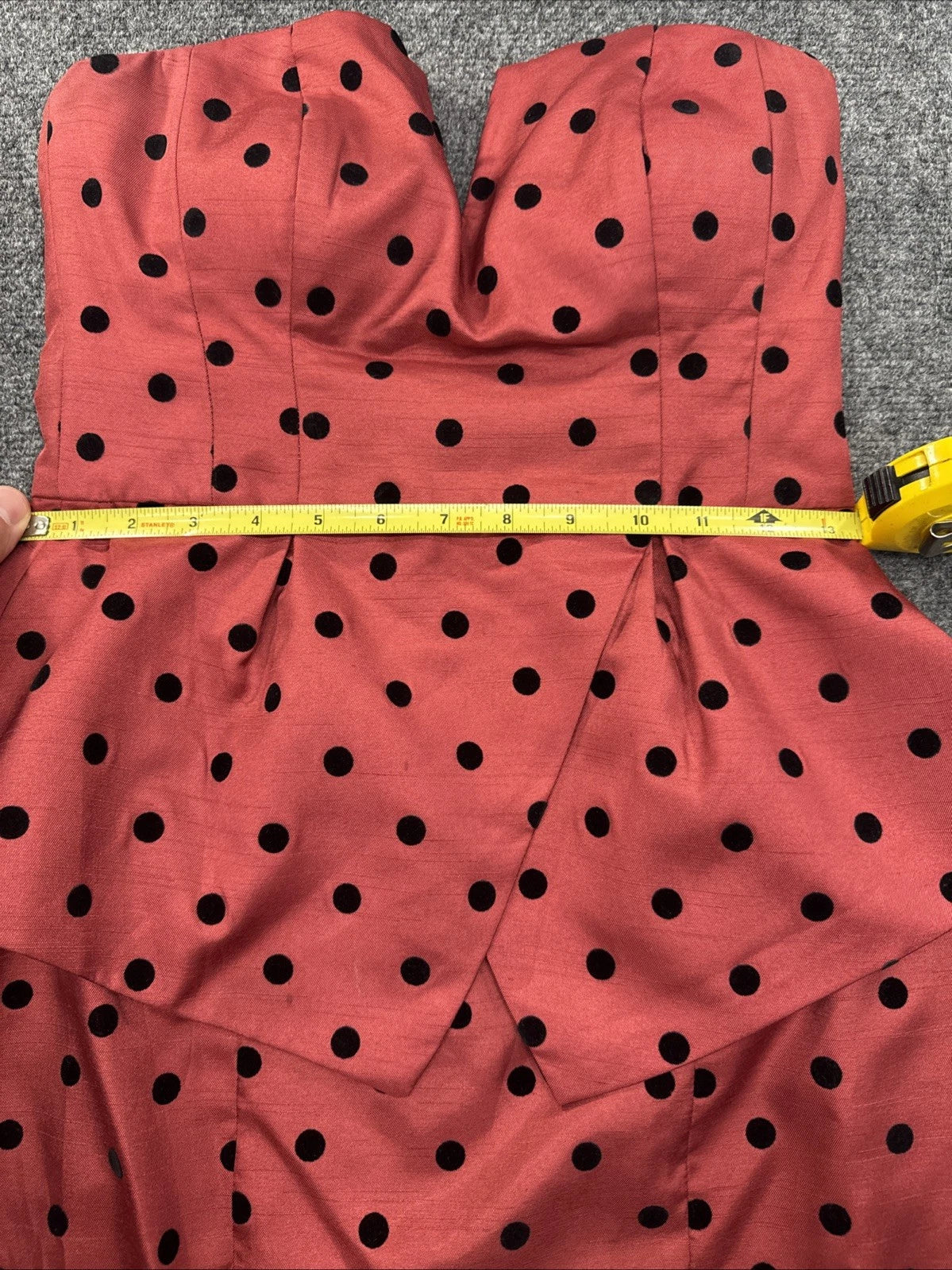Ali Ro Polka Dot Fit Flare Dress Women's 0 Red Sleeveless V Neck Lined EUC