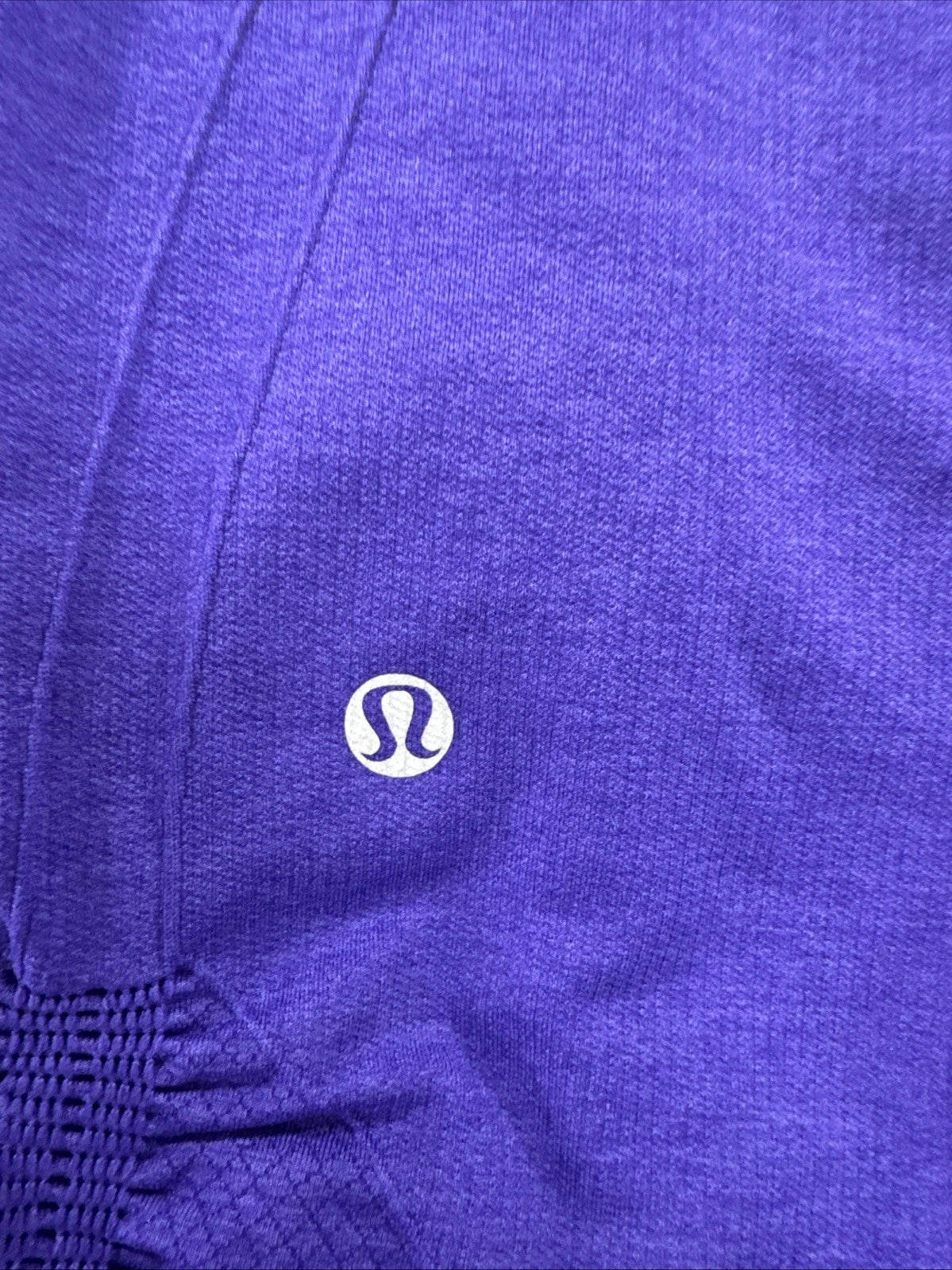 Lululemon Seamless Crop Leggings Womens Size 6 Purple Ruched Mesh Yoga Capri