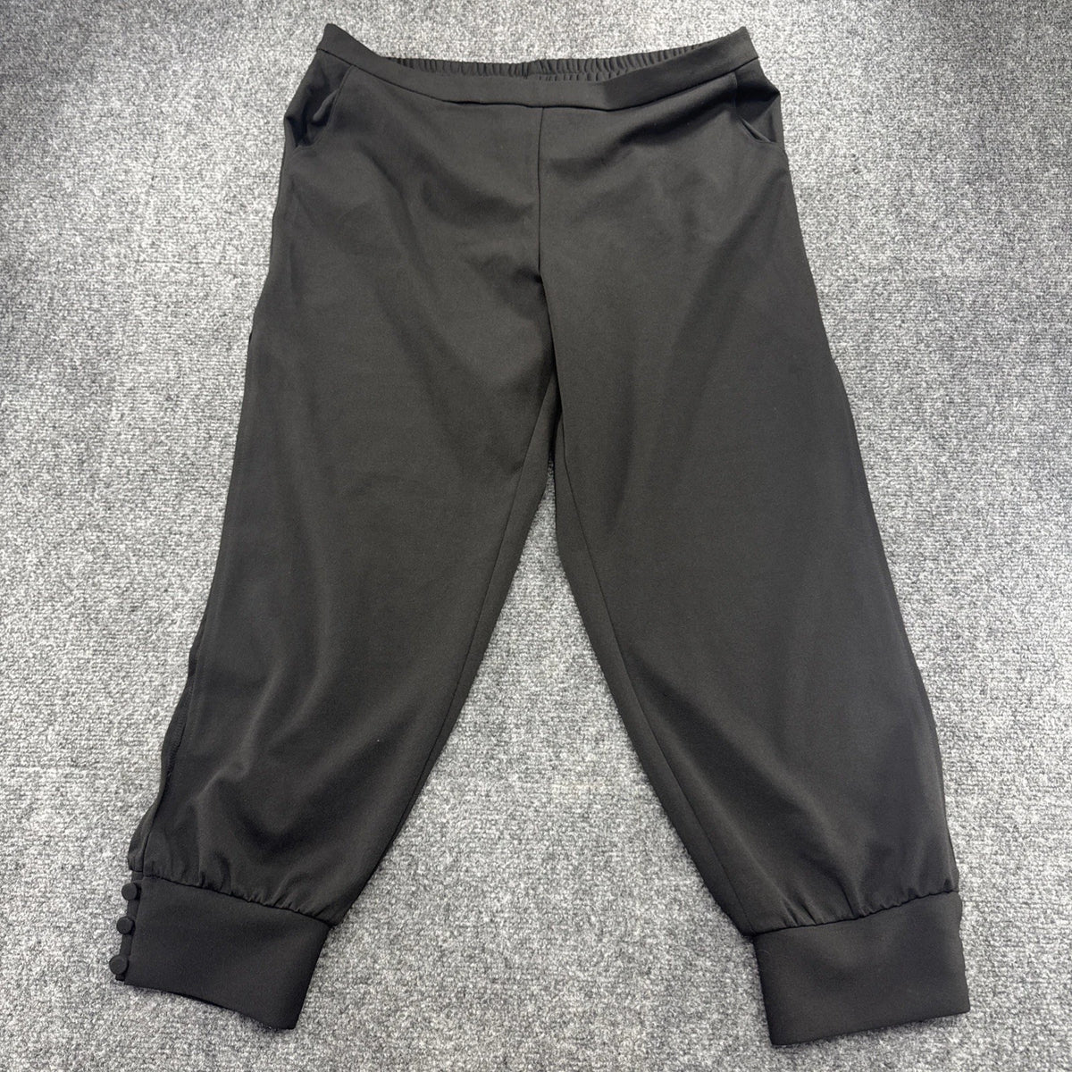 Supply & Demand Womens Black Split Leg Jogger Pants Button Cuff Size L