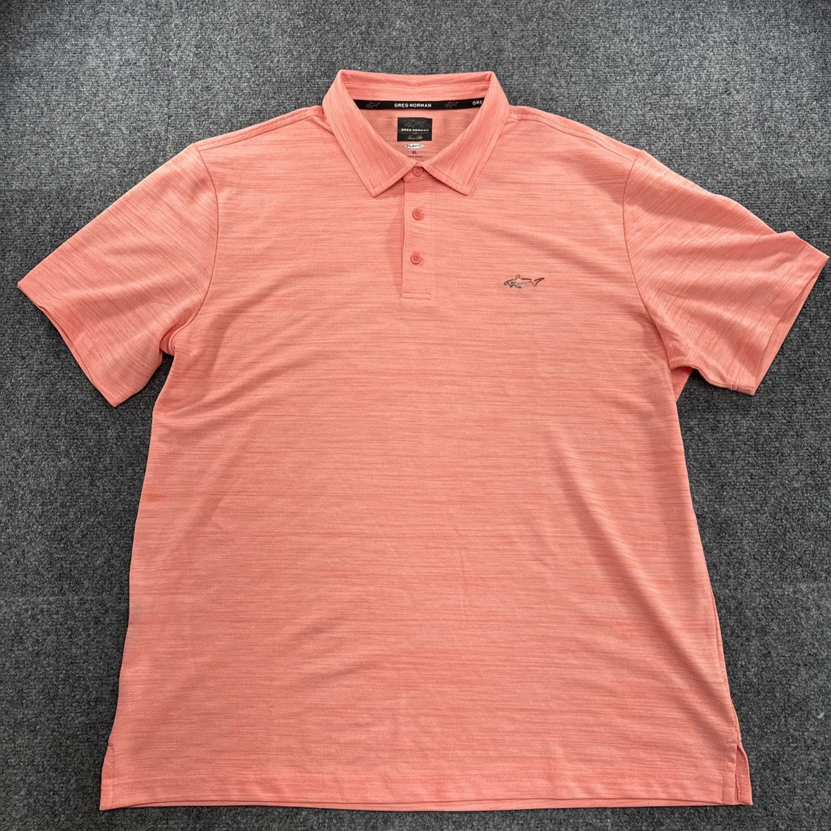 Greg Norman Play Dry Coral Pink Golf Polo Shirt XL Tasso Elba Performance