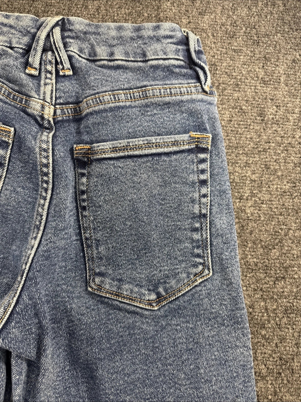 Good American Good Flare Jeans Womens 0 25 High Rise Blue Raw Hem GFH127T