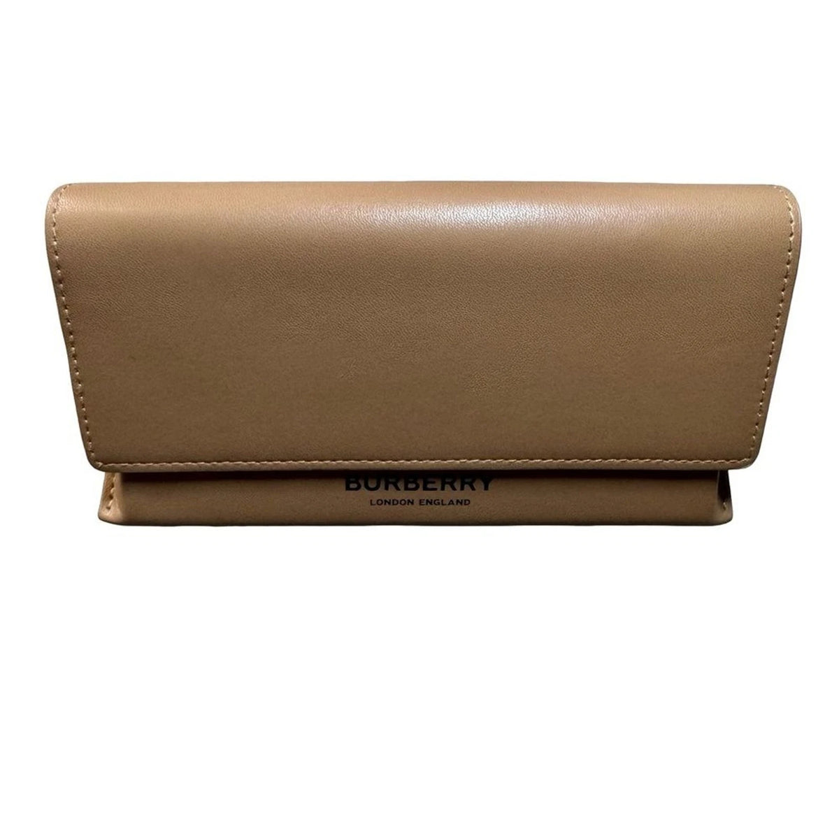 Burberry Tan Leather Eyeglass Sunglasses Case with Dust Bag Authentic