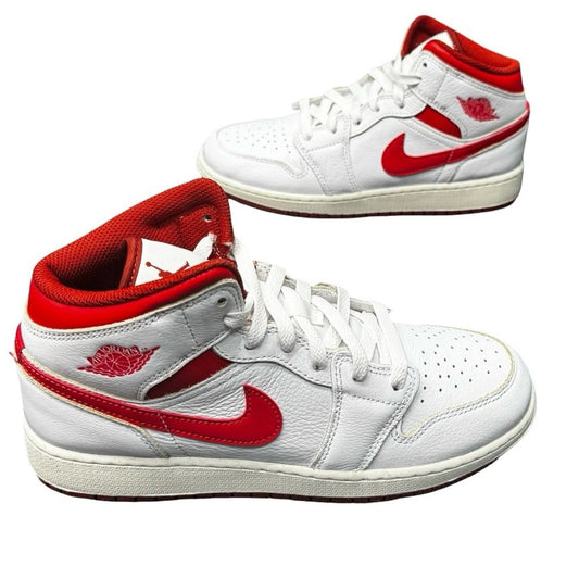 Air Jordan 1 Mid SE GS 6.5Y Women’s 8 White Dune Red FJ3464-160 New