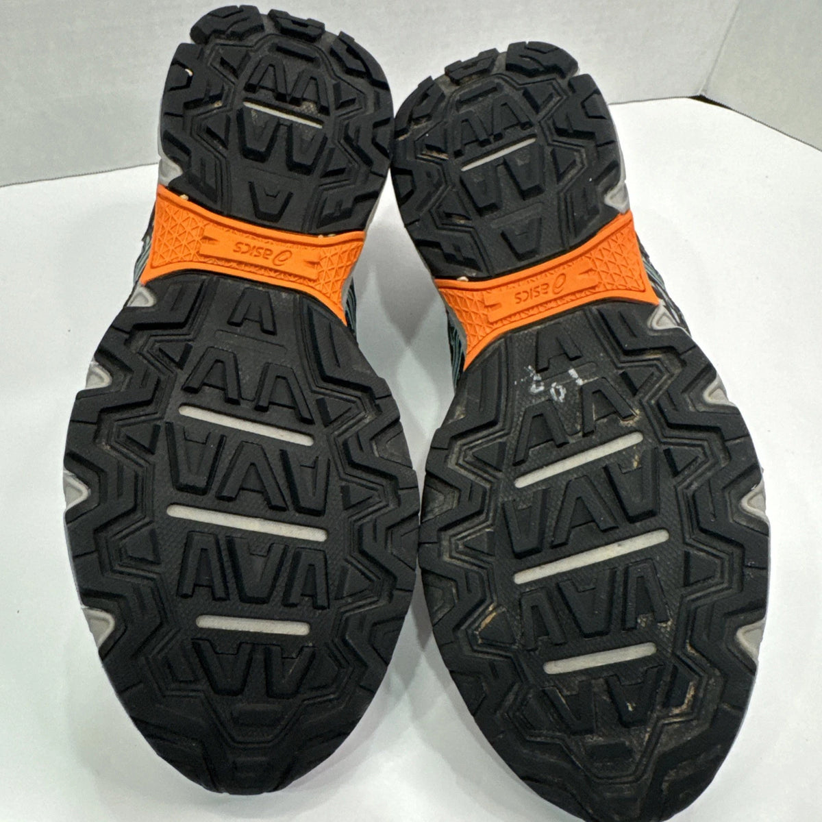 ASICS Gel Venture 6 Women's 9 Black Teal Orange Trail Shoes T7G6Q