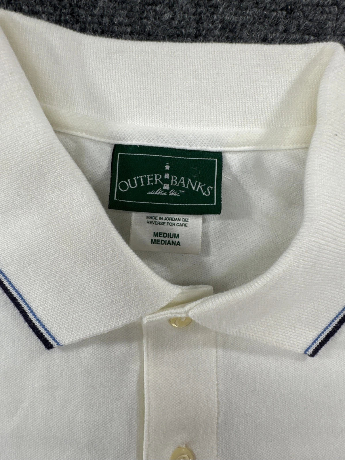 Outer Banks YMCA Polo Shirt Men’s Medium White Performance Golf Casual Uniform