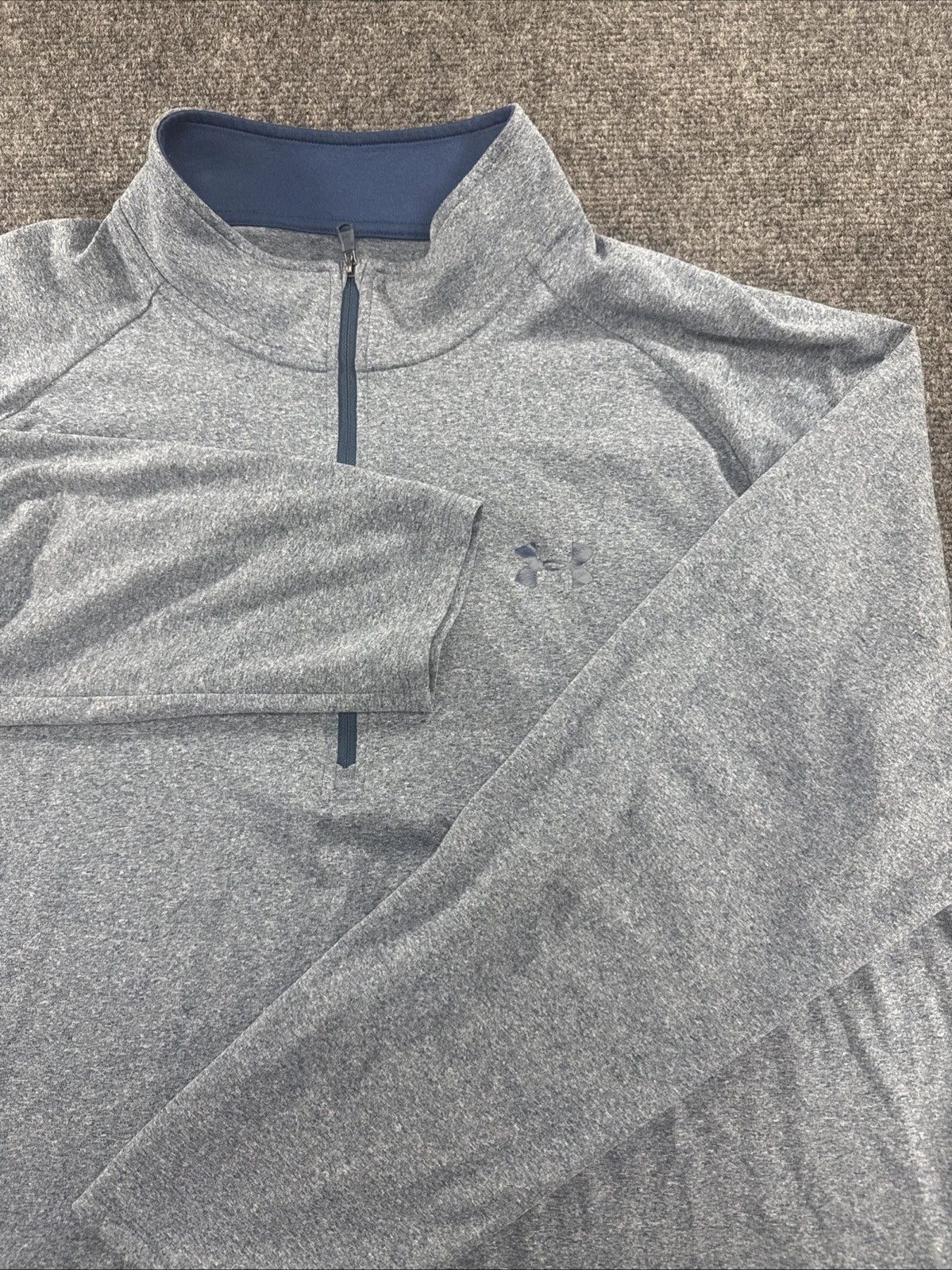 Under Armour HeatGear 1/4 Zip Pullover Mens 2XL Blue Heather Loose Performance