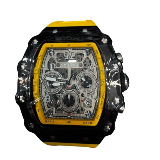 Activa Fury x Invicta Men's 44.3mm Yellow Skeleton Watch ACW2305-001 BNIB