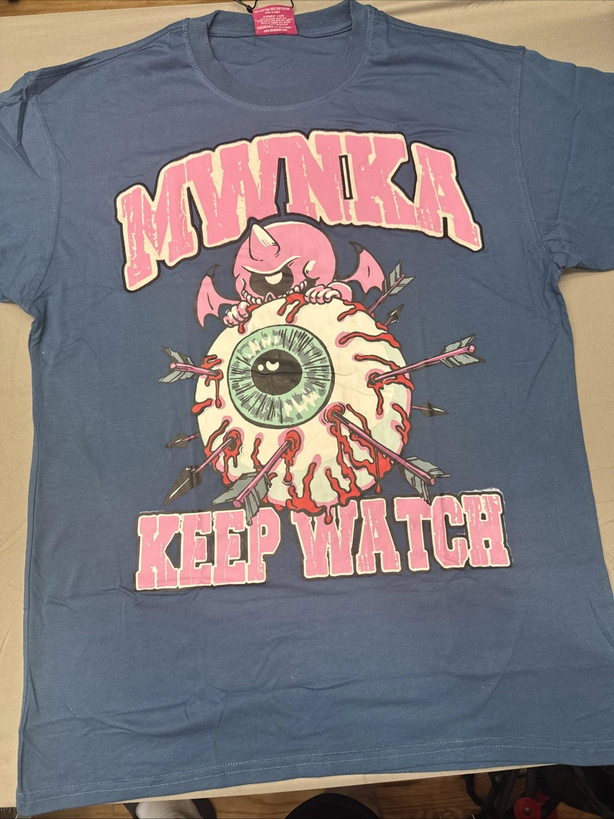 Mishka MNWKA Blue and Pink Short Sleeve T Mens Large BNWT