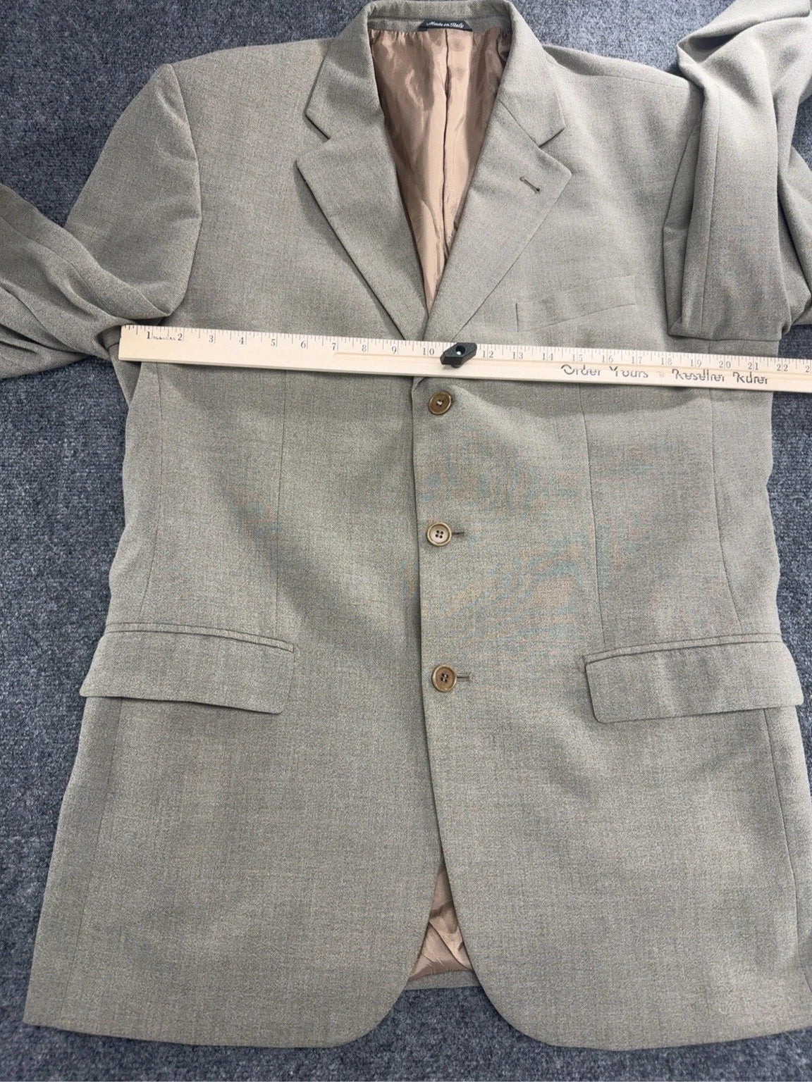 Lamberti Made in Italy Mens Sport Coat Blazer Gray 3 Button Long Tailored