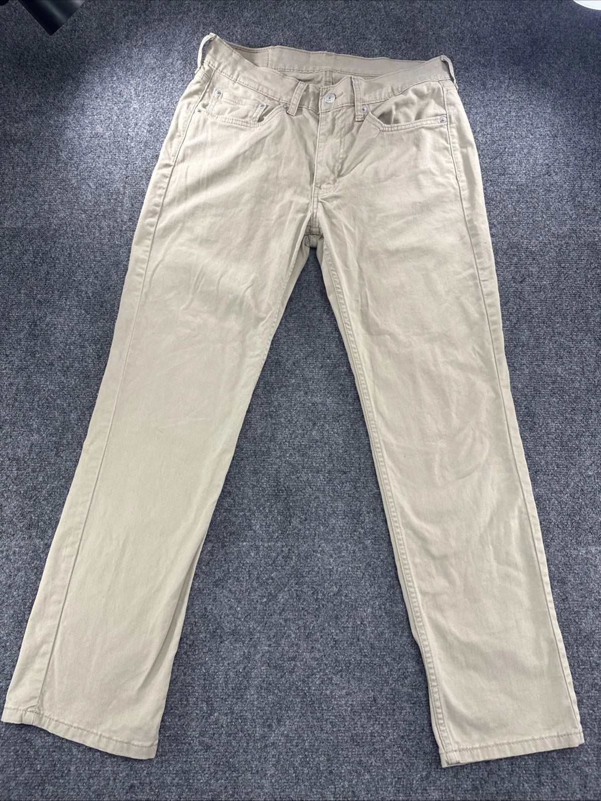 Levi's 514 Straight Fit Khaki Jeans Men's 32x30 Beige Stretch Denim Casual Pants