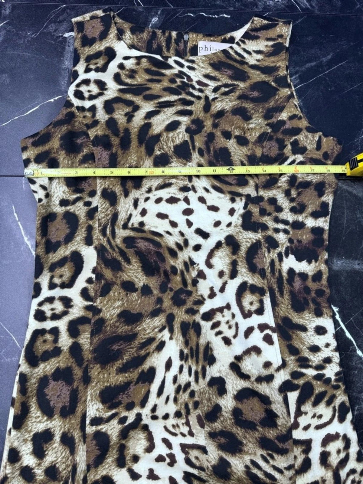 Philosophy Leopard Print Shift Mini Dress Women's 12 Sleeveless Party Chic EUC