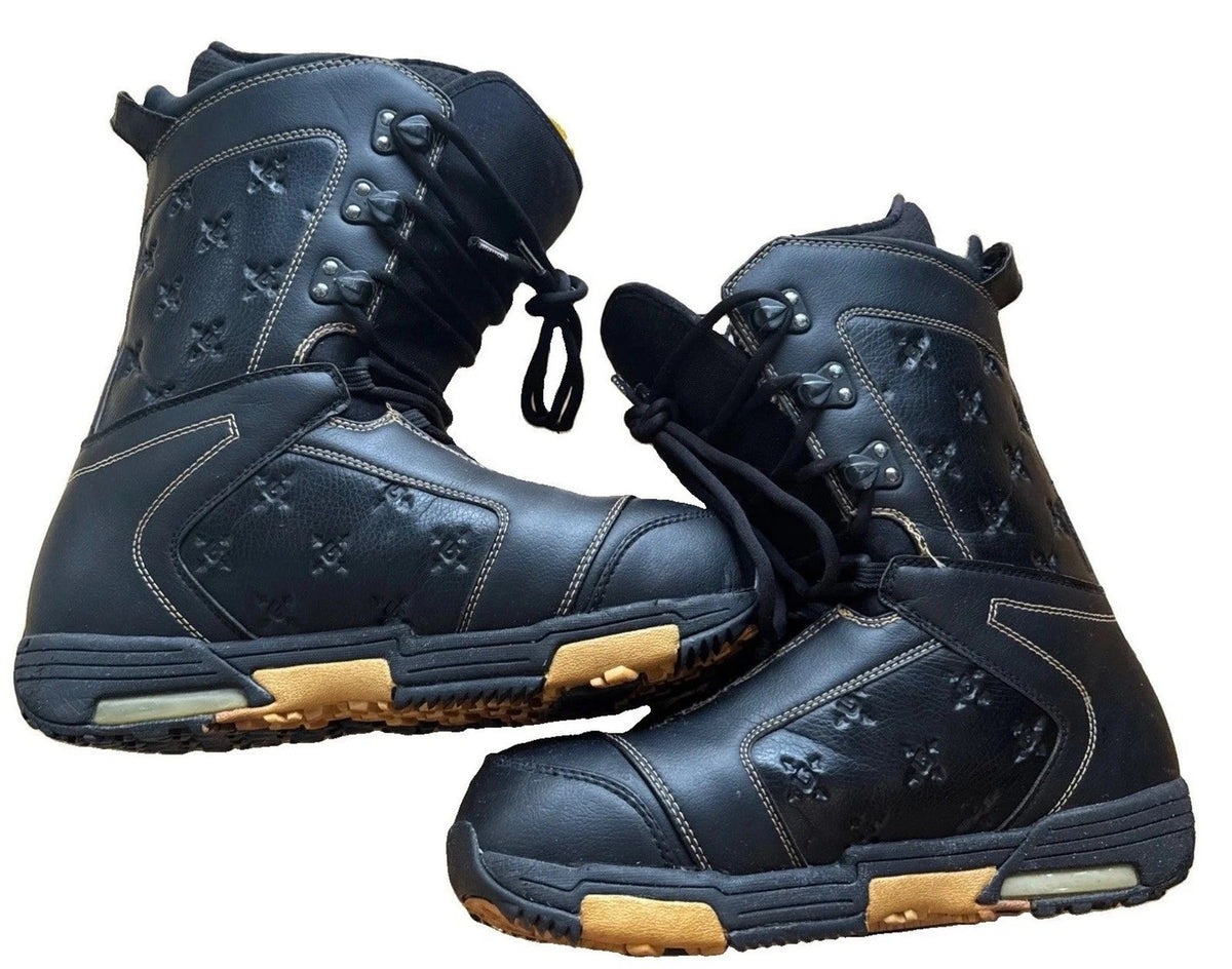 Burton Shaun White Snowboard Boots Mens 12 Black Gold Traditional Lace