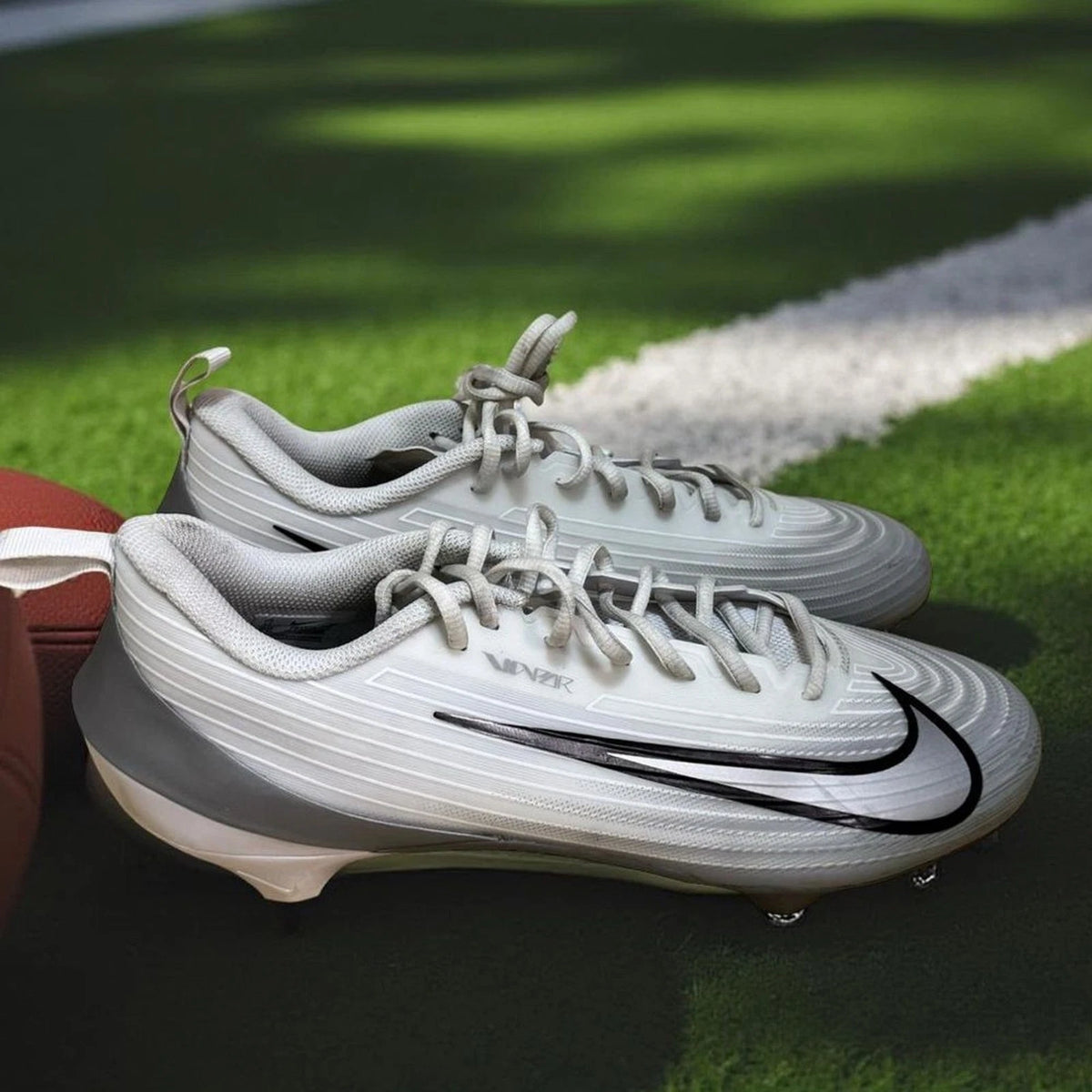 Nike Vapor Speed 3 Football Cleats White Wolf Grey Mens Size 12 FB3303-100