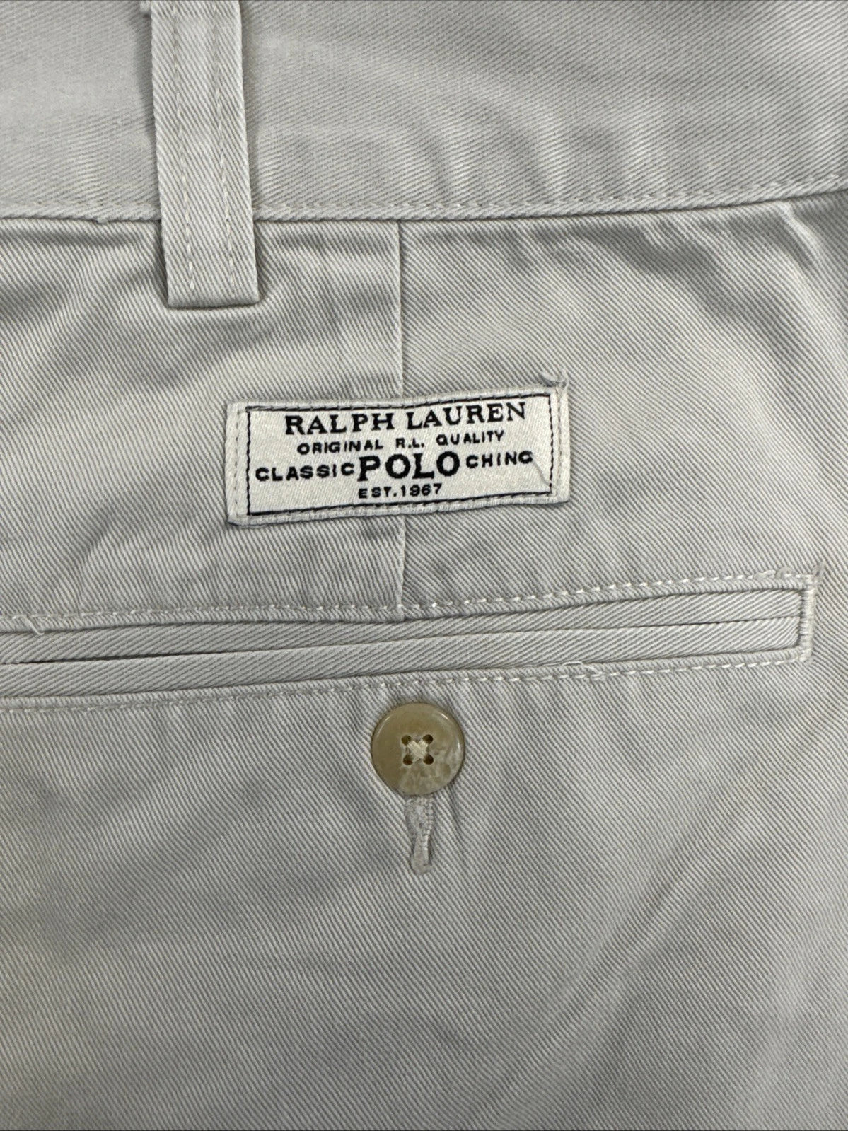 Polo Ralph Lauren Tyler Shorts Mens 38 Khaki Pleated Chino 100% Cotton