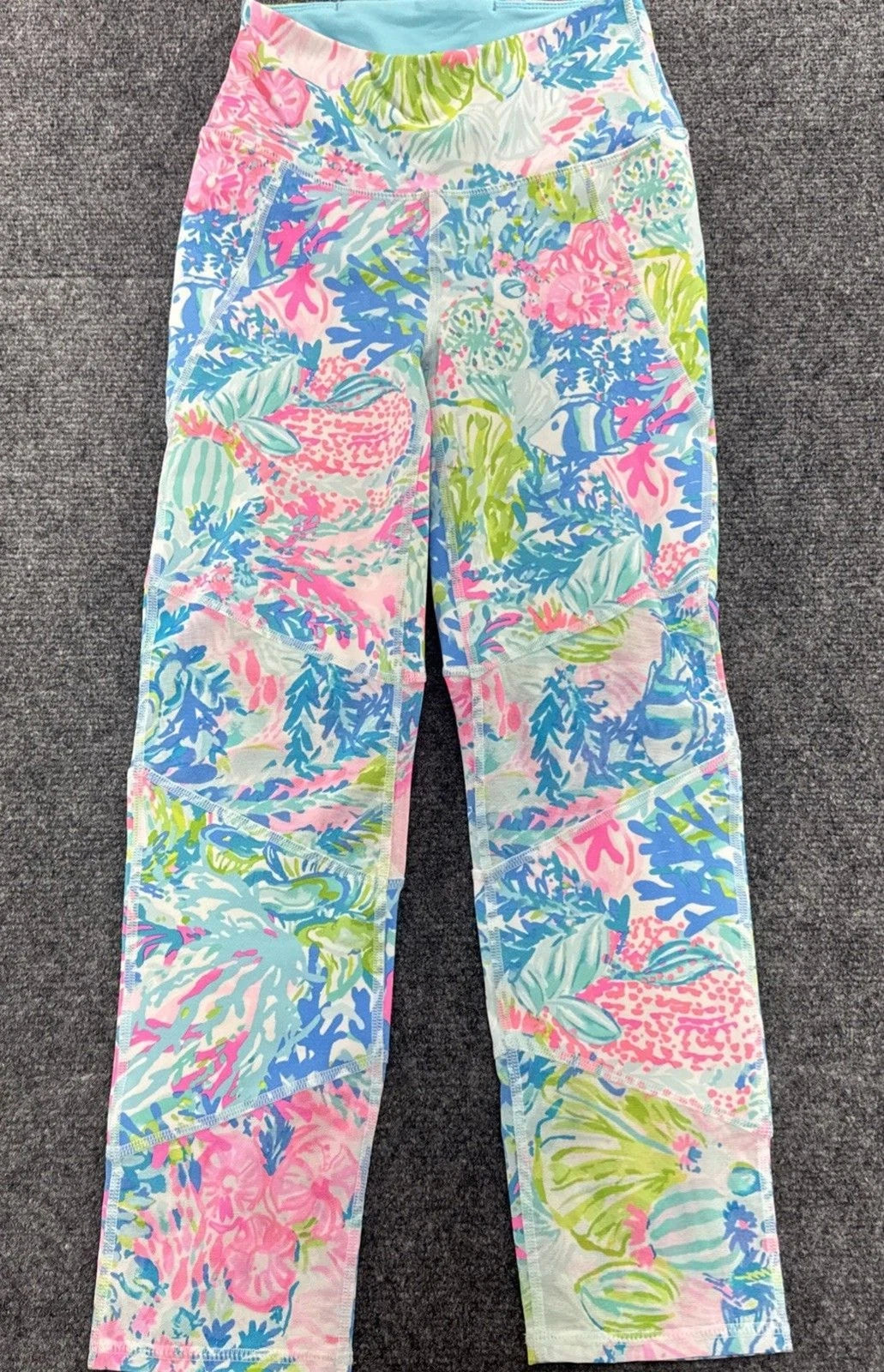 Lilly Pulitzer Luxletic Leggings Women XS Tropical Floral Mesh Activewear NWT