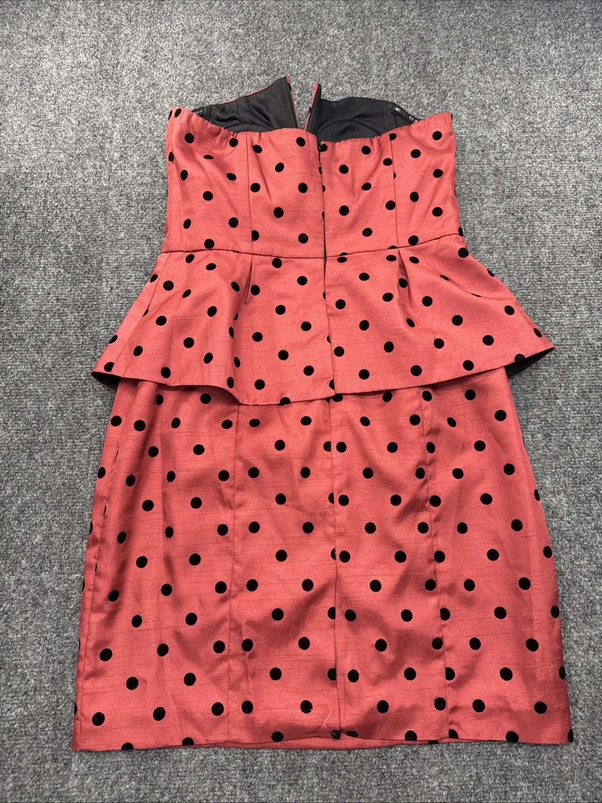 Ali Ro Polka Dot Fit Flare Dress Women's 0 Red Sleeveless V Neck Lined EUC