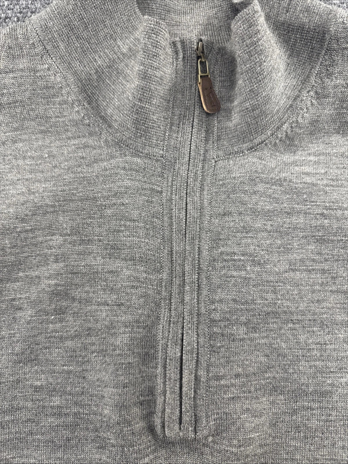 Fairway & Greene Golf Sweater Vest Mens L 100% Wool Gray 1/4 Zip