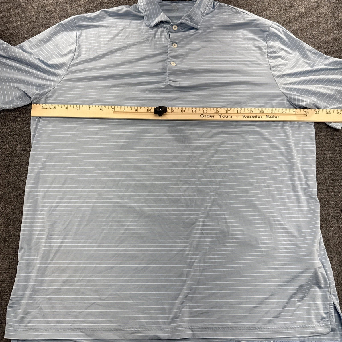 RLX Ralph Lauren Golf Polo Shirt XL Blue Striped Performance Stretch