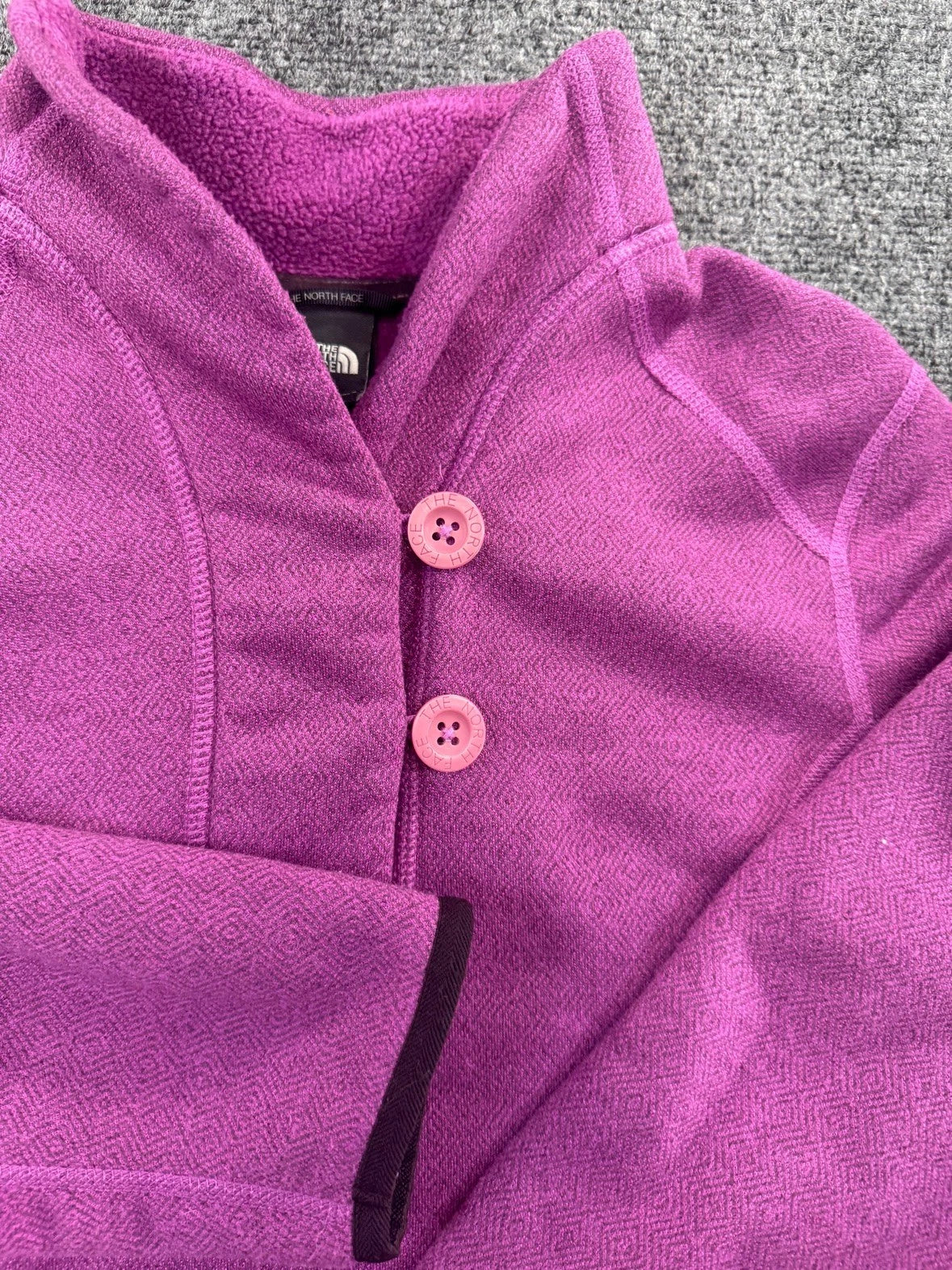 The North Face Women's Purple Button Shawl-Collar Pullover Size M Pre-Owned
