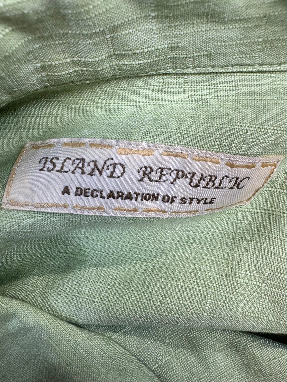 Island Republic Men's Green Floral Silk Short Sleeve Camp Shirt 2XL Pre-Owned