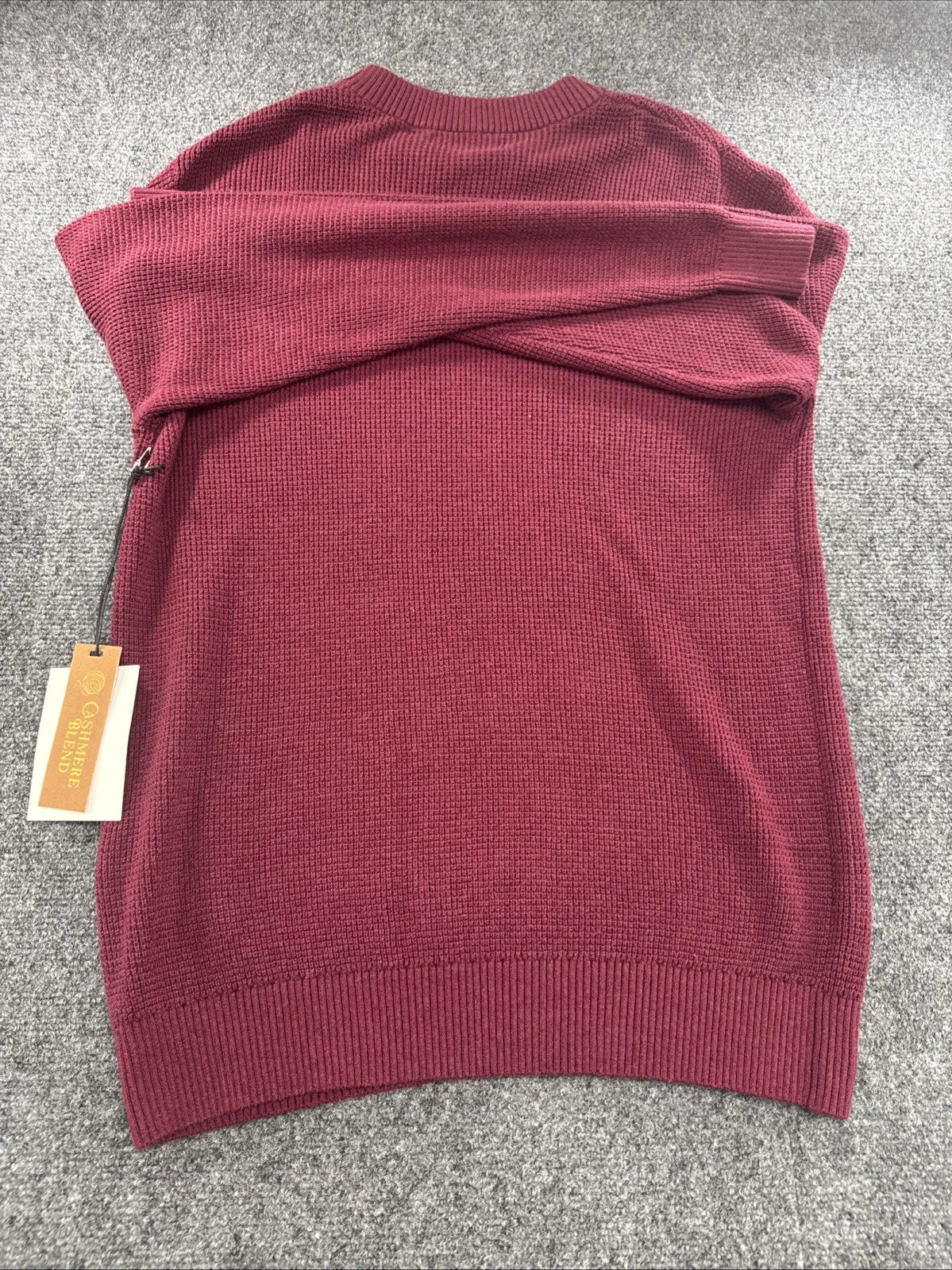 Precedent Los Angeles Cashmere Blend Sweater S Burgundy Crewneck Quiet Luxury